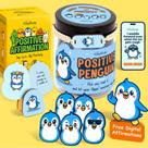 Tarro de Cartas de Afirmaciones Positivas con Pingüino, Soporte y Pulsera