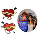 Tatoo temporária 2 corações chucky e Tiffani casal halloween