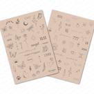 Tattoo Practice Skin Guapa Tiny 3 peças com mais de 80 desenhos de estêncil Tattoo Practice Skin Guapa Tiny 3 peças com mais de 80 desenhos de estêncil
