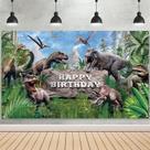 Tatuagem de fundo, tema de dinossauro, feliz aniversário, 185x110 cm