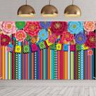 Tatuagem de pano de fundo com tema mexicano para decorações de festa 180x110cm