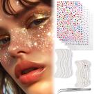Tatuagem facial Glitter Freckles Vodolo Festival Rave 12 peças femininas