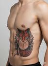 Tatuagem Temporária 19x12cm Raposa Realista e Relógio Antigo - Tattoo Fake Grande Costela e Abdômen