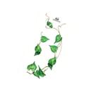 Tatuagem Temporária Com Padrão De Folha Verde Para Mulheres, Decoração Corporal Para O Dia a Dia,