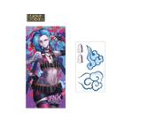 Tatuagem temporária cosplay lol jinx 6x10cm Tatuagem temporária cosplay lol jinx 6x10cm