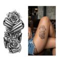 Tatuagem Temporária Dark Delicada Com 12 Cm Armas E Rosas Nome do desenho:armas e rosasCor:Preto