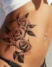 Tatuagem Temporária de Pele Adesivo Estampa de Rosa Floral Cor:RosaDesenho:Floral Rosa