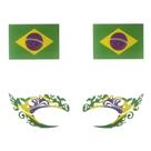 Tatuagem Temporária Facial Brasil - 4 Tatuagens