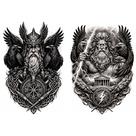 Tatuagem Temporária Fake Zeus e Odin 14x19 cm Tatuagem Temporária Fake Zeus e Odin 14x19 cm