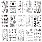 Tatuagem temporária Glaryyears Fake Tiny Black Sketch Ink, pacote com 20