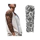 Tatuagem Temporária Grande Impermeável De Manga Completa Com Pomba Da Paz E Flor Rosa Para Homens E