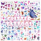 Tatuagem temporária Konsait Glitter para meninas 24 folhas