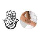Tatuagem temporária mão de fatima olho modelo 9x6cm