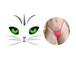 Tatuagem temporaria olhos verdes gato rosto
