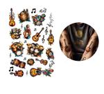 Tatuagem temporária simbolos musicais diversos Folha A4 Cor:Colorido 1