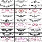 Tatuagens temporárias CURTEK Sexy para abdômen e cintura x28 folhas