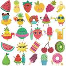 Tatuagens Temporárias De Frutas Com Glitter Para Crianças, Mais De 100 Tatuagens De Frutas Em Estilo