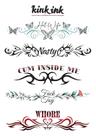 Tatuagens temporárias Kink Ink Sexy Naughty para mulheres x5