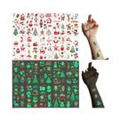 Tatuagens Temporárias Luminosas De Natal Que Brilham No Escuro, À Prova D'água, 10 Folhas Com