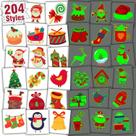 Tatuagens temporárias Partywind Glow Christmas para crianças x204 Tatuagens temporárias Partywind Glow Christmas para crianças x204