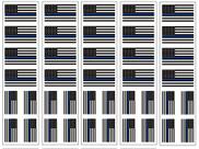 Tatuagens temporárias PremiumTT Thin Blue Line American Flag x40 Tatuagens temporárias PremiumTT Thin Blue Line American Flag x40