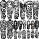 Tatuagens temporárias SHELYEXIEN Black Lion Leopard 20 folhas