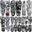 Tatuagens temporárias Wolf Beast Full Arm 20 folhas para adultos