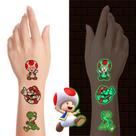 Tatuagens temporárias XSIUOTIS Mario Glow-In-The-Dark Kids 51 unidades