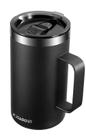 Taza de café KXIAOCHEN aislada de acero inoxidable negra de 590 ml