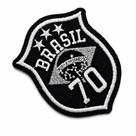 TBR091-070B Patch Brasil Campeão 1970 Futebol Retrô Bordado Termo Adesivo