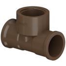 Te Curto 90 Soldável Rosca Central LR PVC Marrom Tubo Água Fria De 3/4x1/2” Polegadas 25x20mm Tigre