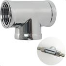 Tê Metal Rosca Fêmea 1/2 Polegada Cromado Adaptador T Conexão Para Torneira Derivador Hidráulico Ligação FxFxF Latão