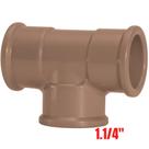 Te Soldável Solda Para Sistema Predial Água Fria Conexão PVC Marrom De 1 1/4" Polegadas 40 mm Amanco