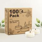 Tea Lights Candles Hypmis, soja sem perfume, 100 unidades, 4 horas
