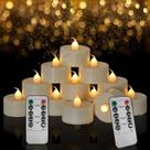 Tea Lights Candles SUNGEGE, operado por bateria, pacote com 12 unidades, LED Ivory