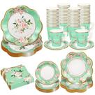 Tea Party Supplies TWOWYHI, 136 unidades para 25 xícaras de chá florais Tea Party Supplies TWOWYHI, 136 unidades para 25 xícaras de chá florais