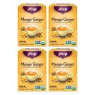 Tea Yogi Mango Ginger 16 saquinhos de chá por pacote (4 pacotes) orgânicos