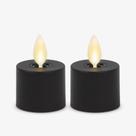 Tealight Luminara Moving Flame Flameless Black Plastic x2