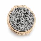 Teca Eucarística São Bento Dourada 6cm Porta Hóstia Católica Teca Eucarística São Bento Dourada 6cm Porta Hóstia Católica