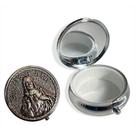 Teca Porta Hostia 5cm Sagrado Coração de Jesus Prata Teca Porta Hostia 5cm Sagrado Coração de Jesus Prata