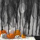Tecido assustador de Halloween RunNico 400 cm x 85 cm