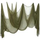 Tecido assustador de Halloween, verde azeitona, 7 m x 2,2 m, poliéster