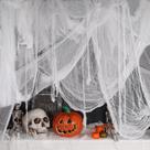 Tecido assustador de Halloween ZYP 410 x 203 cm, tecido branco assustador