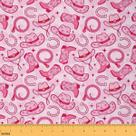 Tecido Castle Fairy Cowgirl Western Cowboy rosa 1 jarda Tecido Castle Fairy Cowgirl Western Cowboy rosa 1 jarda