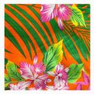 Tecido chitão 100% poliéster 1.50mts/larg floral laranja metro