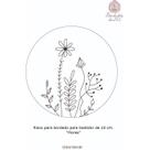 Tecido com risco para bordado livre com guia de pontos e tutoriais.