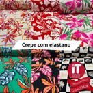 Tecido Crepe com elastano sedinha - (1m X 1,5m)