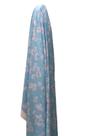 Tecido crepe new sabia 100%pol 1.46mts larg margarida/base azul