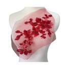Tecido De Bordado Com Lantejoulas Em Forma De Flor 3D 28x16CM, Aplique De Renda Para Vestido Com