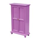 Tecido de madeira roxo em miniatura Wardrobe Dollhouse em escala 1:12 Tecido de madeira roxo em miniatura Wardrobe Dollhouse em escala 1:12